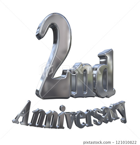 3DCG letters "2nd Anniversary/2nd Anniversary mark glitter" Silver, Silver 3DCG letters "2nd Anniversary/2nd Anniversary mark glitter" Silver, Silver 121010822