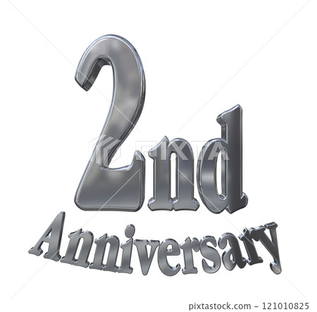 3DCG letters "2nd Anniversary/2nd Anniversary mark glitter" Silver, Silver 3DCG letters "2nd Anniversary/2nd Anniversary mark glitter" Silver, Silver 121010825