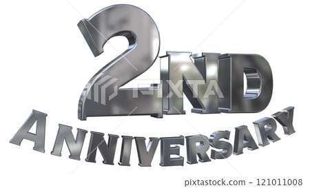 3DCG letters "2nd Anniversary/2nd Anniversary mark glitter" Silver, Silver 121011008