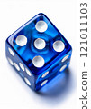two blue dices on white background for design purpose 121011103