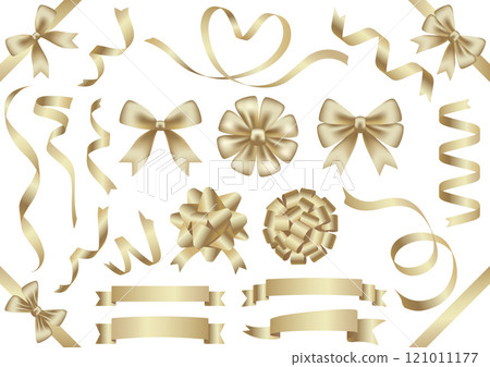 Champagne gold ribbon set 121011177