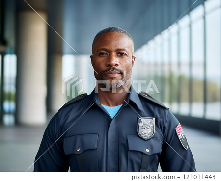 Security Guard in Minimalist Building 121011443