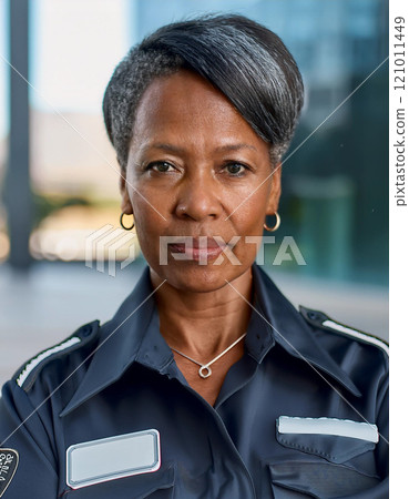 Security Guard in Minimalist Building 121011449
