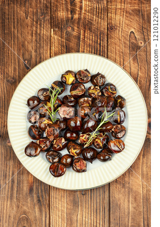 Charred roasted Chestnuts. Charred roasted Chestnuts. 121012290