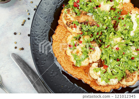 Delicious vegan, organic cauliflower. Delicious vegan, organic cauliflower. 121012345