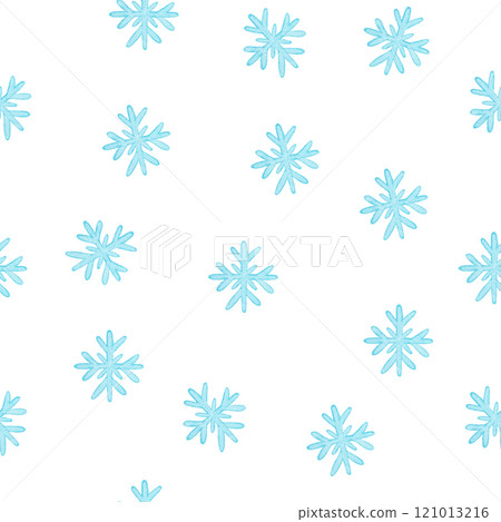 Watercolor hand drawn seamless pattern with blue turquoise snowflakes. Christmans New Year snow design in nordic scandinavian style. Snowfall background for holiday greeting cards wrapping paper. Watercolor hand drawn seamless pattern with blue turquoise snowflakes. Christmans New Year snow design in nordic scandinavian style. Snowfall background for holiday greeting cards wrapping paper. 121013216