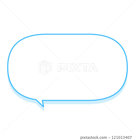 Simple speech bubble_rounded corners_blue 121013407