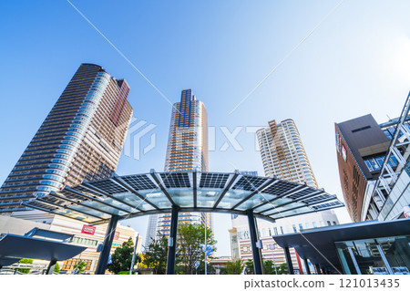 俯瞰武藏小杉塔公寓大樓的川崎城市景觀[神奈川縣川崎市] 121013435