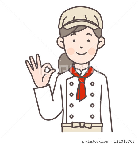 麵包店女工作人員給予「OK」手勢 121013705