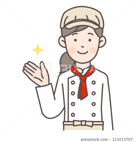 A female bakery staff member giving a tour A female bakery staff member giving a tour 121013707