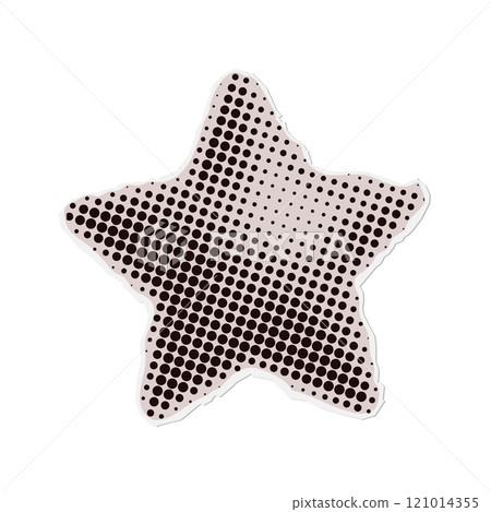 Star - Christmas torn out paper sticker in naive halftone collage style. Vector vintage clay toy. Star - Christmas torn out paper sticker in naive halftone collage style. Vector vintage clay toy. 121014355