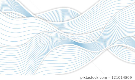 Blue white minimal wavy lines abstract corporate background 121014809