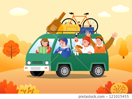 A scene where you pack your camping gear and go camping in the fall. A scene where you pack your camping gear and go camping in the fall. 121015455