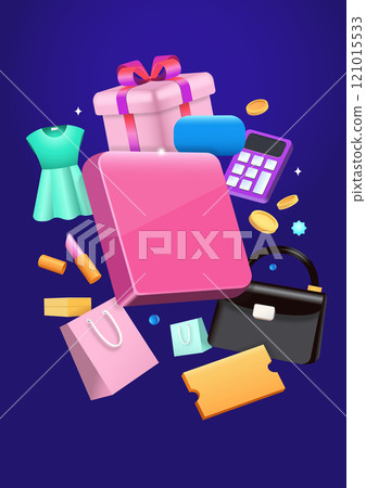 Shopping mall related membership icons such as shopping bags, gift calculators, coupon bags, etc. Shopping mall related membership icons such as shopping bags, gift calculators, coupon bags, etc. 121015533