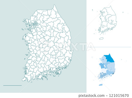 Korea South Korea Korean Peninsula national map illustration Korea South Korea Korean Peninsula national map illustration 121015670