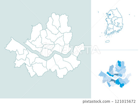 Map illustration of Seoul, South Korea Map illustration of Seoul, South Korea 121015672