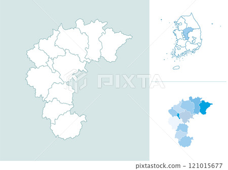 South Korea Chungcheongbuk-do map illustration South Korea Chungcheongbuk-do map illustration 121015677