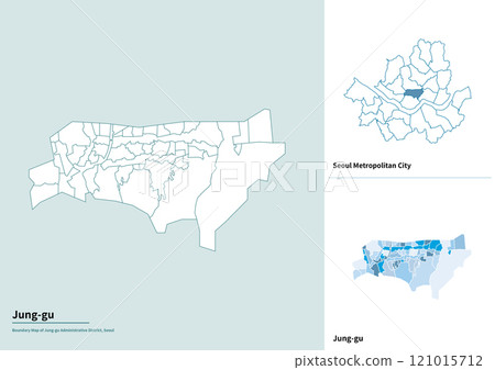 Map illustration of Jung-gu, Seoul, South Korea 121015712