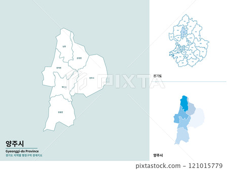 Detailed map illustration of Yangju-si, Gyeonggi-do, Korea Detailed map illustration of Yangju-si, Gyeonggi-do, Korea 121015779
