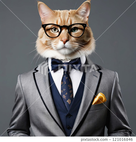 Portrait businessman cat 121016846