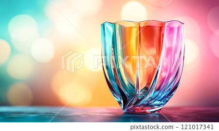 Beautiful rainbow-colored glasses with a unique design 121017341