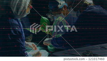 Image of statistics and data processing over diverse surgeons Image of statistics and data processing over diverse surgeons 121017460