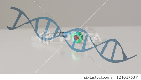 Image of dna strand and data processing over vaccination Image of dna strand and data processing over vaccination 121017537