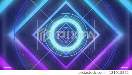 Image of data processing and scope over dark background 121018231