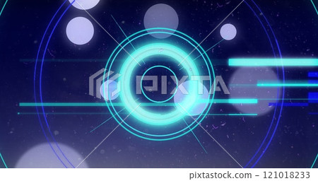 Image of data processing and scope over dark background 121018233
