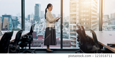 Japan, accountant and woman in office, tablet and typing with internet, website info and connection. Asian person, budget report or employee in workplace, digital app for investment or online reading Japan, accountant and woman in office, tablet and typing with internet, website info and connection. Asian person, budget report or employee in workplace, digital app for investment or online reading 121018711