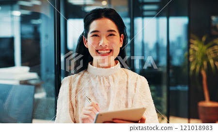 Office, portrait and businesswoman with tablet for lawyer, policy review and digital solution for law firm. Japanese, female person and attorney with smile for court case, justice report and project Office, portrait and businesswoman with tablet for lawyer, policy review and digital solution for law firm. Japanese, female person and attorney with smile for court case, justice report and project 121018983