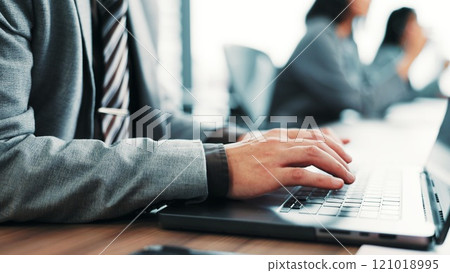 Laptop, hands and email with business person Japan office for planning, research and typing. Revenue report, review and budget spreadsheet with closeup of employee in Corporate firm for project Laptop, hands and email with business person Japan office for planning, research and typing. Revenue report, review and budget spreadsheet with closeup of employee in Corporate firm for project 121018995