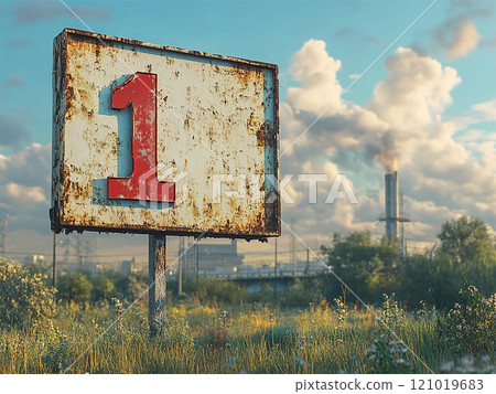 戶外廣告牌寫著數字1 121019683