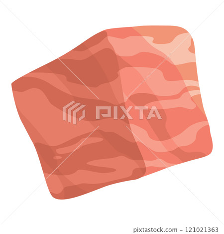 Taco ingredient cartoon piece of meat. Traditional mexican fast-food. Mexico food design element for menu, advertising. Vector cartoon illustration 121021363