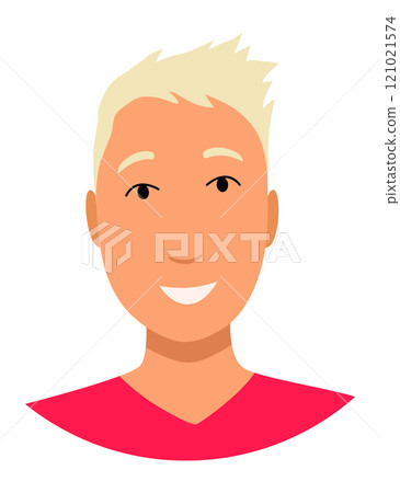 Call center operator avatar without headphone. Online support service assistant. Male customer help manager. Vector illustration of character 121021574