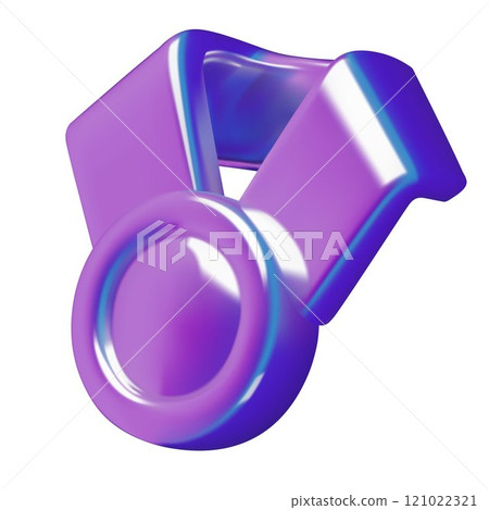 Purple 3d medal holographic gradient vector icon isolated on white background Purple 3d medal holographic gradient vector icon isolated on white background 121022321