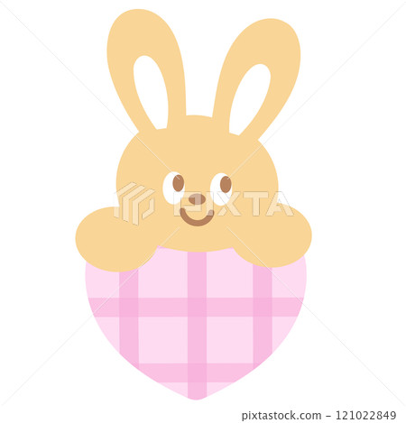 Illustration of bunny and pink heart for Valentine card, cartoon character, comic, mascot, animal print, happy easter, zoo, souvenir shop, plush toy, rabbit doll, pet shop, vet, sticker, emoji, icon Illustration of bunny and pink heart for Valentine card, cartoon character, comic, mascot, animal print, happy easter, zoo, souvenir shop, plush toy, rabbit doll, pet shop, vet, sticker, emoji, icon 121022849