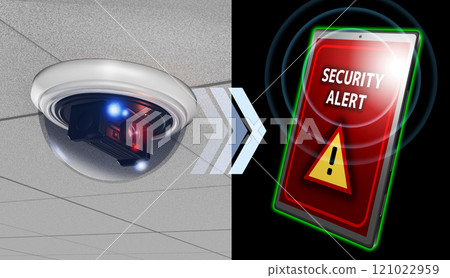 Crime prevention image (security camera/smartphone reporting) 3DCG 121022959