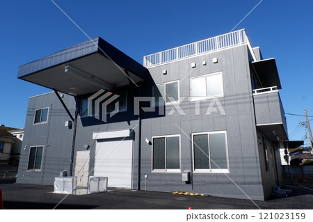 Newly built factory building 121023159