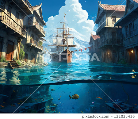 Ship's path Ship's path 121023436