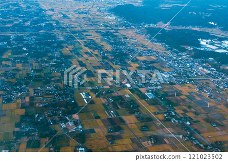 The view from the airplane window to the clouds 121023502