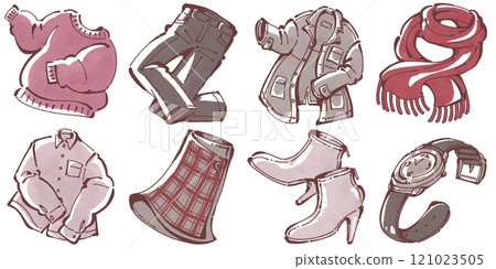 冬季時尚單品插圖集 121023505