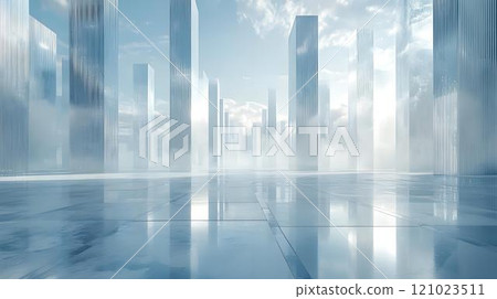 白色幾何化未來感城市建築背景 白色幾何化未來感城市建築背景 121023511