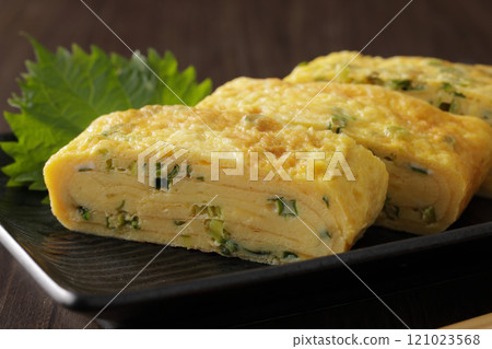 Fried egg with onion Fried egg with onion 121023568