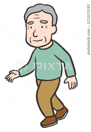 Elderly man walking 121023593