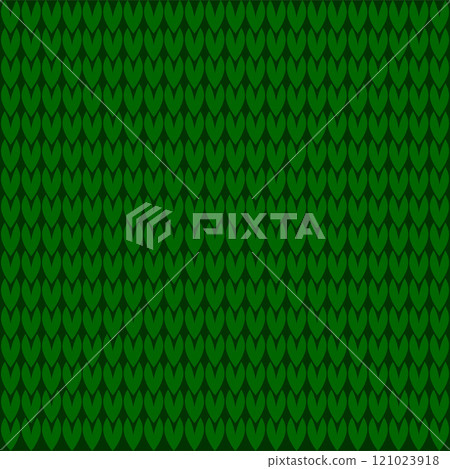Knitted sweater pattern illustration, wool texture, green 121023918