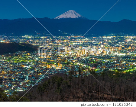 Night view and Mount Fuji 121025342