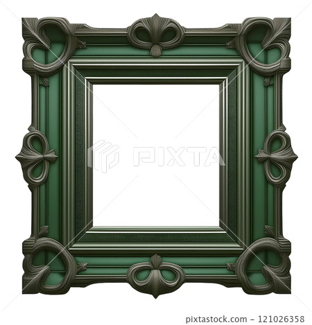 A deep green wooden frame 121026358
