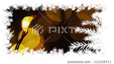 Christmas tree border with lights Christmas tree border with lights 121026711