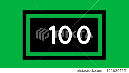 Counting numbers in a black frame 4k 121026735